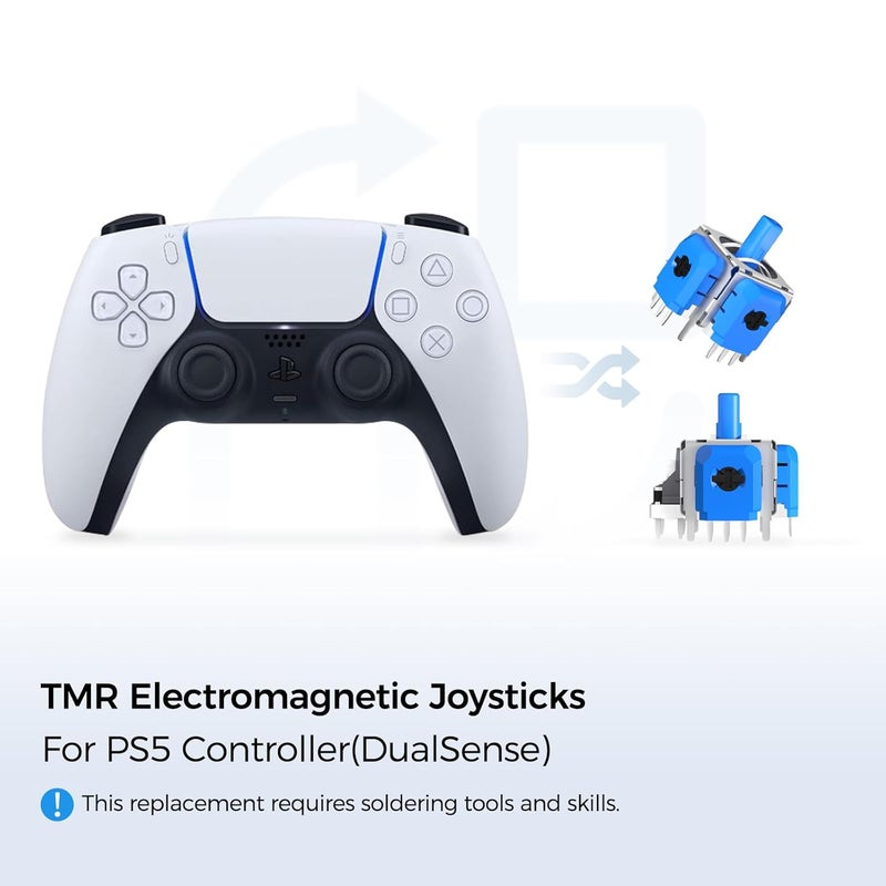 AKNES HallPi TMR Joystick Replacement for DualSense PS5 / PS5 Edge Controller, Anti-Drift Stick Repair Accessories for Playstation 5 Controller, Thumbstick Caps Included - 2 Pairs - Image 2